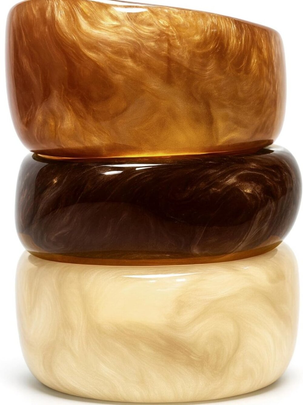 Chunky Acrylic Resin Bangle Bracelets Set for Women - Retro Stackable Statement